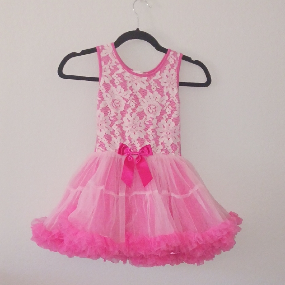 🐞10 for 13❗️SALE❗️Popatu Pink Floral Lace Tutu Dress